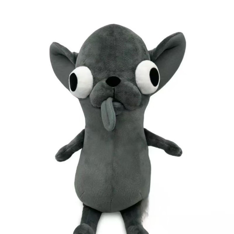 ぼんやり萌えチワワの子犬のぬいぐるみは黒い白いお笑いのアイデアの犬の人形のプレゼントを掛けます。|undefined