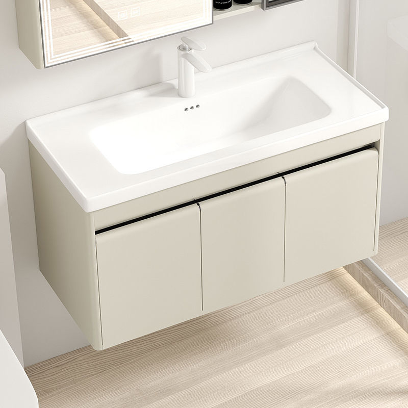 36 amplia crema de acero inoxidable lavabo baño gabinete combinación lavabo cerámica integrado pequeño apartamento Baño
