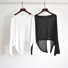 舞蹈服装女夏高级感仙气飘飘现代爵士舞上衣跳舞衣服白色纱衣罩衫