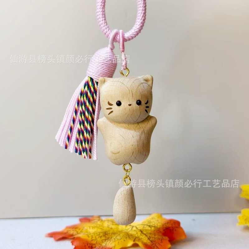 榉木可爱小猫躺平猫包包挂件吊坠猫钥匙扣治愈系喵咪流苏厂家批发|undefined