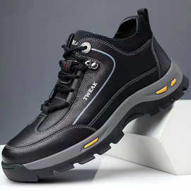 新款男鞋冬季棉鞋防滑防水保暖加绒加厚高帮休闲户外登山鞋