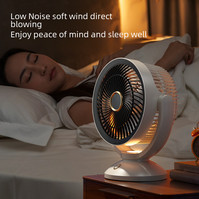 2024新款空氣循環扇多功能台式電風扇家用辦公大風力燈光對流風扇