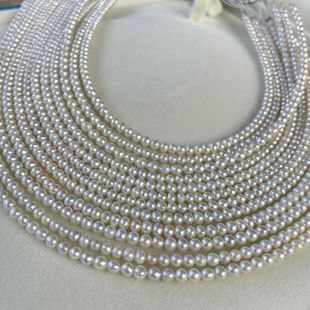 Freshwater Pearl 3-4m baby Bead AK Nearly Perfect Circle Flaw Semi-finished Hand-made diy High-gloss Highlight Daily