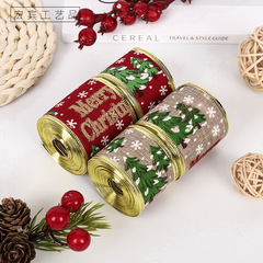 クリスマスの蝶々のリボンクリスマスツリーの縁取りは麻の拷問をまねて祝日の装飾品のリボンを持ちます。