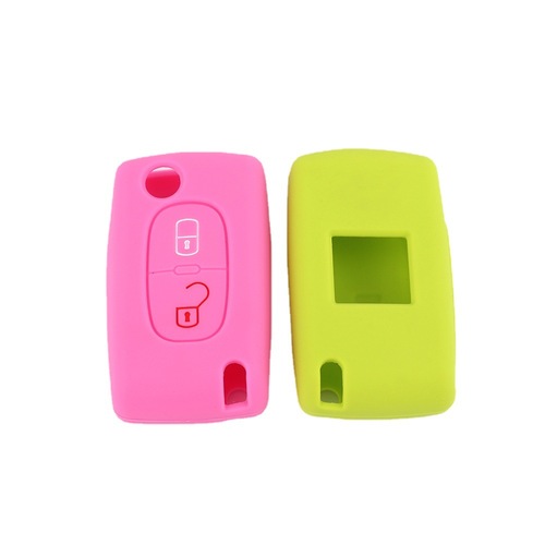 Applicable to Peugeot 307 folding 2-key car silicone key case 301 no car logo filled 308S remote control protector