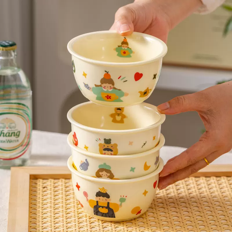 可爱儿童米饭碗家庭成员专用碗家用新款ins饭碗高颜值陶瓷吃饭碗