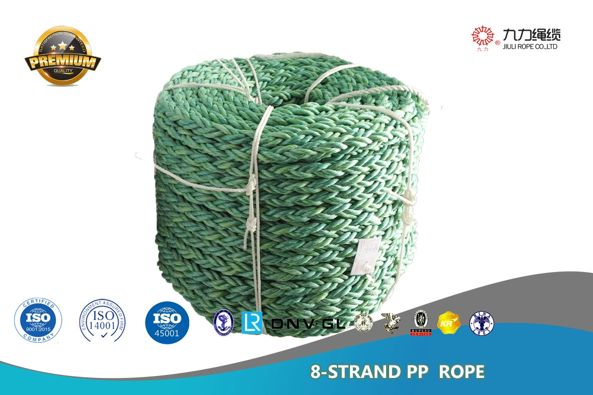 8-жильный полипропиленовый полипропиленовый восьмижильный кабель, морской кабель, полипропиленовый кабель, зеленый цвет