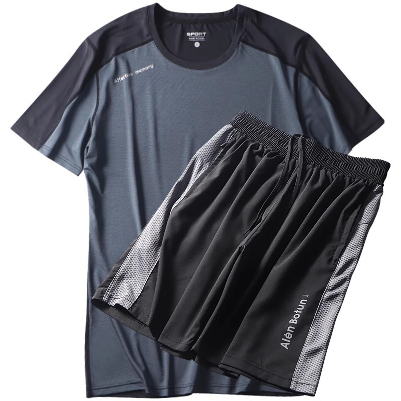 Ropa de fitness para hombres de verano delgada hielo rápido secado ropa de correr suelta juego de baloncesto camiseta transpirable de manga corta