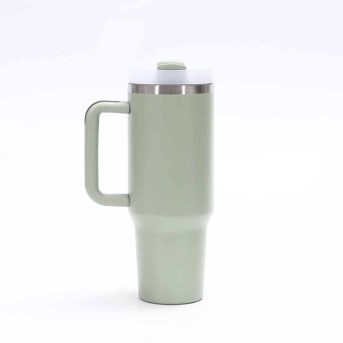 Taza de coche con mango de 40oz transfronterizo Taza de aislamiento de acero inoxidable 304 de doble capa de vacío Taza de hielo de gran capacidad con pajita