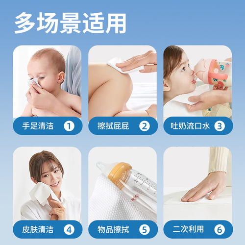 Large pack of infant wet wipes, 80 sheets, hand-mouth face cleaning wet wipes for babies, specially designed for mothers and babies, thick disposable children's wet wipes