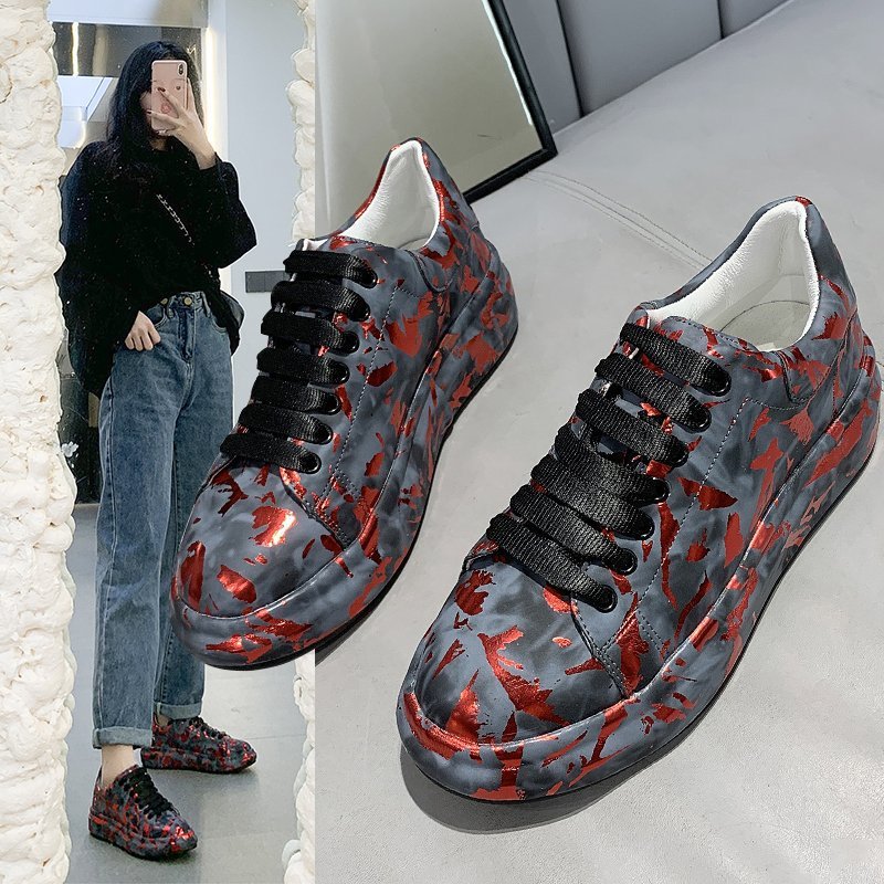 Painted graffiti McQueen white shoes 202...