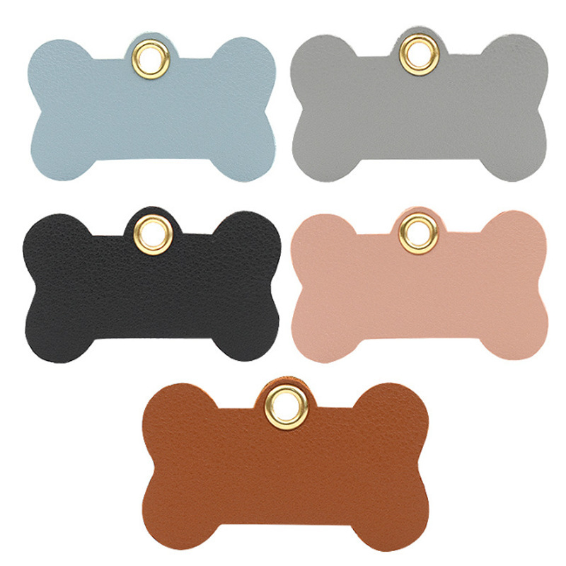 in stock Leather Pet Identification Tag Pet Identity Tag Anti-lost Dog Contact Nameplate Dog Tag Label Hanging Ornaments