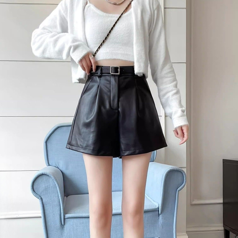 Solid Color Leather Shorts for Women 2024, Slimming High-Waisted Plus Size Fashion Pu Leather Boot Shorts Trendy Solid Color Leather Shorts for Women 2024, Slimming High-Waisted Plus Size Fashion Pu Leather Boot Shorts Trendy