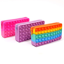 新款彩虹色硅胶笔袋pop男孩女孩通用解压工厂直供收纳