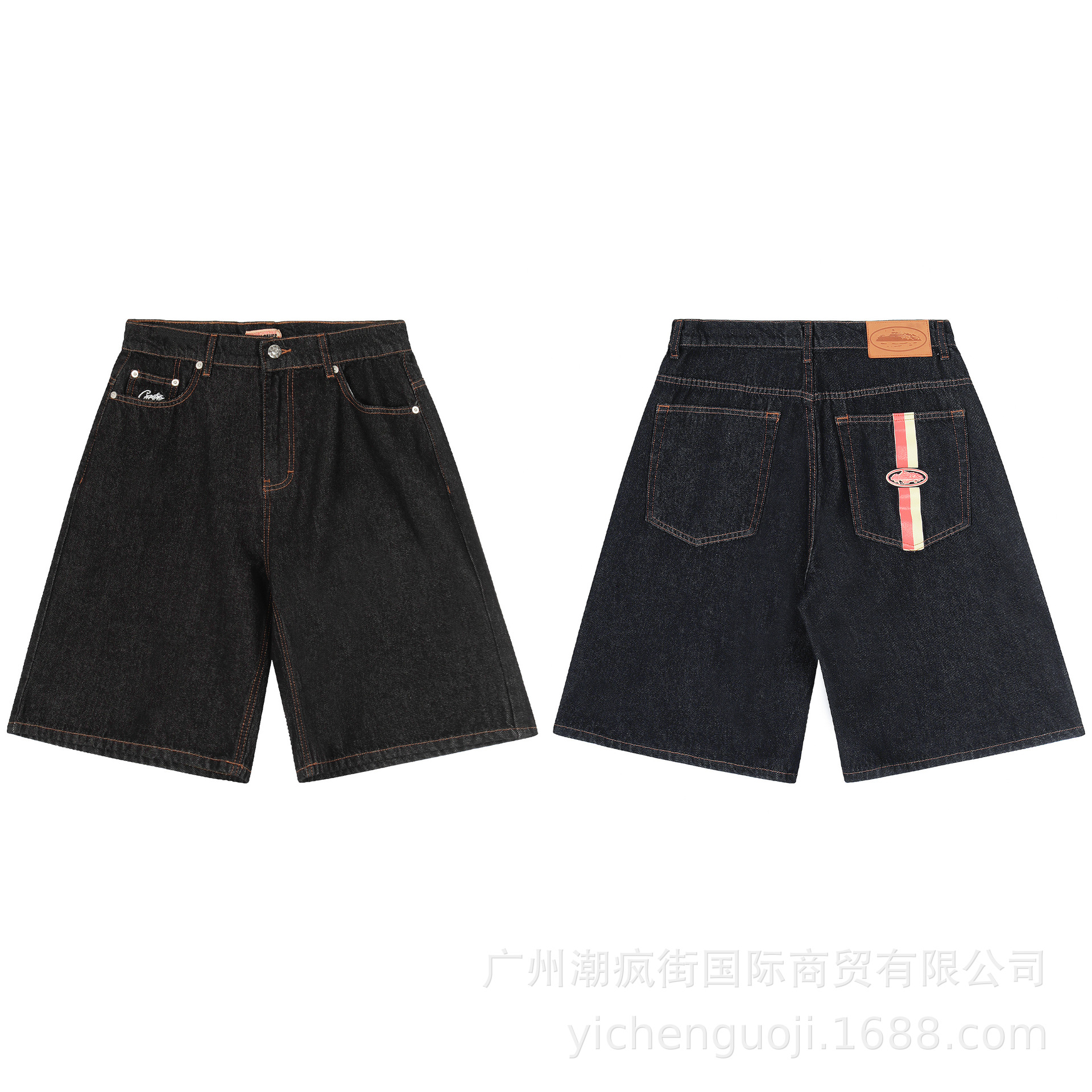 Pantalones cortos Alcatraz con estampado de barco, jeans Cortez, estilo hip-hop, skate, casual, marca de moda.