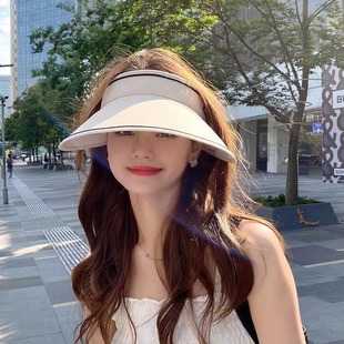 Summer big brim UPF50 + cycling uv protection empty top sun hat female uv sun hat sun hat cover face