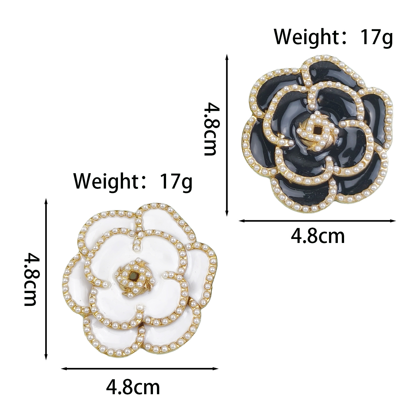 Broche de perlas de camelia Advanced Sense Accesorios de ropa para damas Aguja de cuello Collar decorativo de aleación anti-brillo