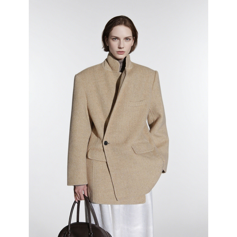 Rongtai Intellectual Style Relaxed Design Alpaca Wool Suit Woolen Coat Women's Short Woolen Jacket Rongtai Intellectual Style Relaxed Design Alpaca Wool Suit Woolen Coat Women's Short Woolen Jacket