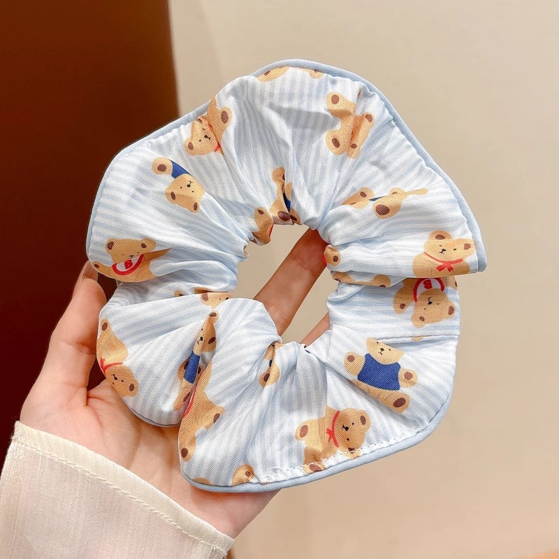 Corbata de pelo de intestino de lunares de crema grande coreana, gomas de goma de cola de caballo suaves para mujer, accesorios para el cabello de bola, accesorios para el cabello, cuerda para la cabeza