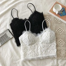 辣妹夏季文文同款美背内衣一体式带胸垫吊带背心裹胸法式蕾丝文胸