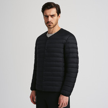 平湖柔菇菇Down jacket90绒新国标轻薄羽绒服男内胆V领圆领新外套