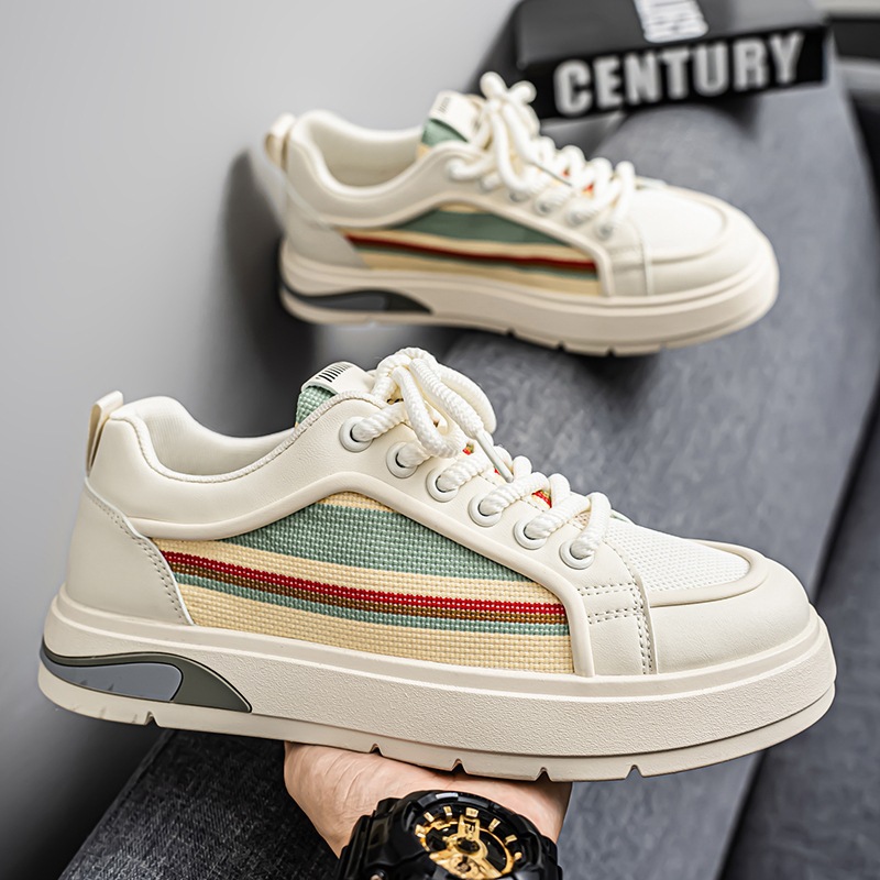 Zapatos de tablero de color personalizado para hombres, nicho, zapatos de moda de todo fósforo de Harajuku, zapatos de hombre de suela gruesa de verano para estudiantes, zapatos deportivos y casuales 2025