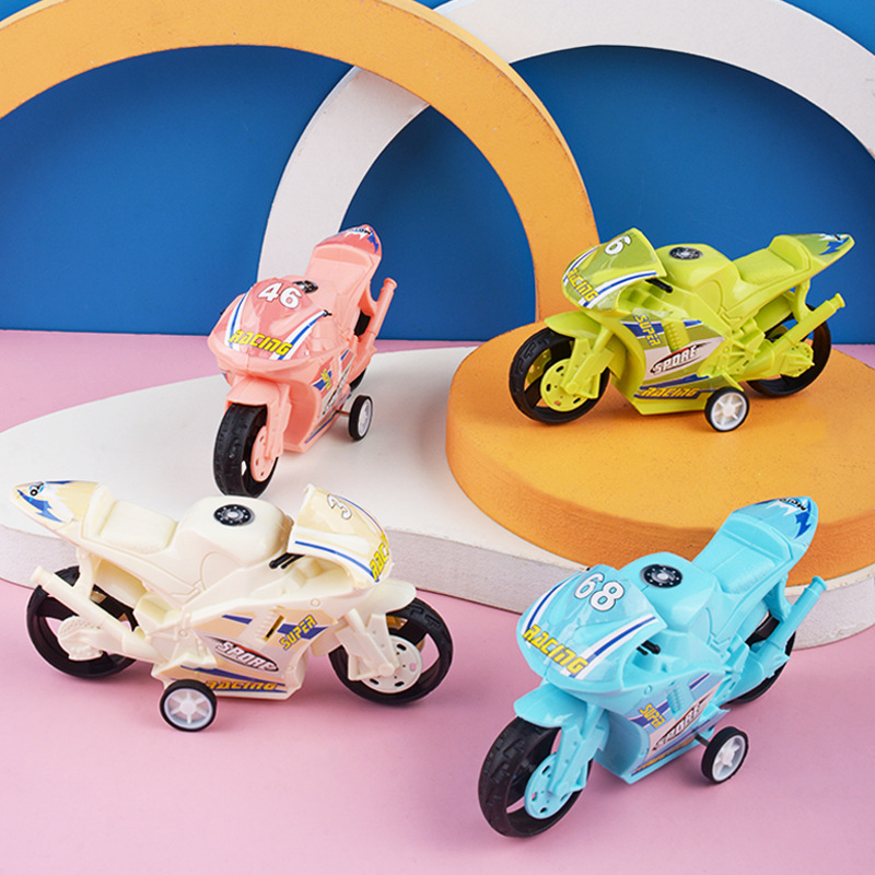 Tiktok popular pull back motocicleta coche de juguete para niños niño bebé simulación motocicleta modelo decoración puesto al por mayor