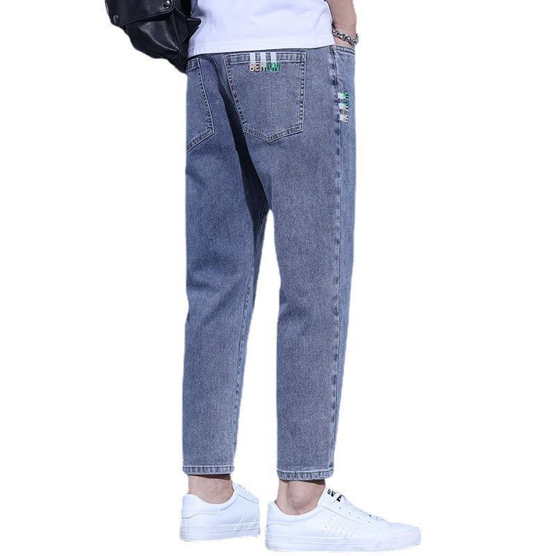 Pantalones Hombre Four Seasons marca de moda jeans recortados regulares del todo fósforo 2023 nuevos hombres sueltos rectos pantalones casuales moda