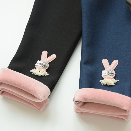 Girls' Leggings Spring and Autumn Thin Outerwear Pure Cotton Children's Pants Winter Warmth Stylish Older Children's Tight Leggings Thin Fleece
