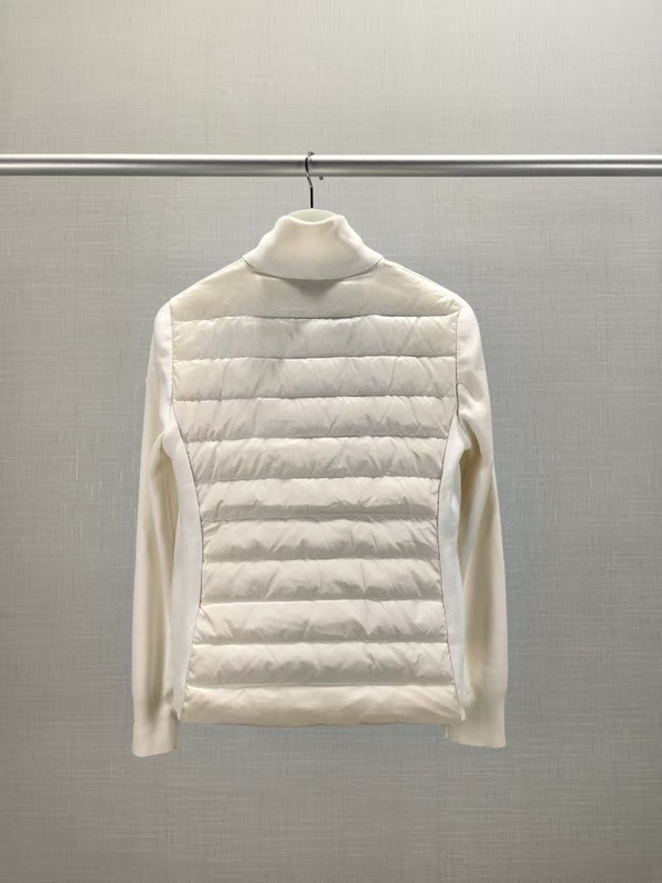 蒙家25ss M家新款纯色立领针织拼接拉链长袖羽绒服外套女款|undefined
