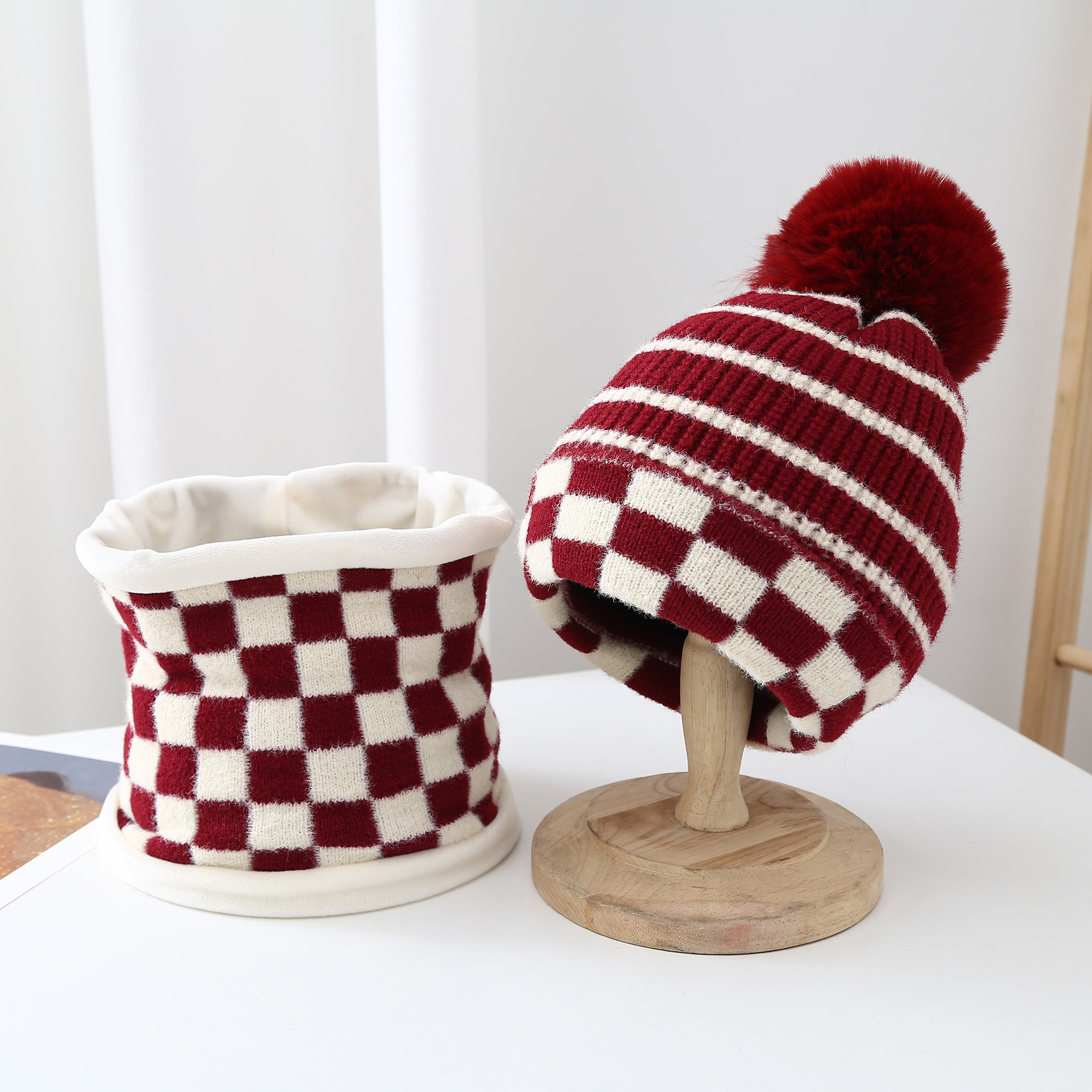 Sombrero bufanda cálida bufanda de mujer Otoño e Invierno conjunto de dos piezas invierno 2021 nuevo sombrero de lana de punto a prueba de frío