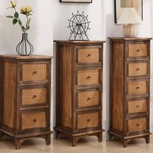 New Chinese Style Storage Sofa Side Narrow Cabinet Tall Solid Wood Tv Cabinet Corner Living Room Camphor Wood Corner Cabinet