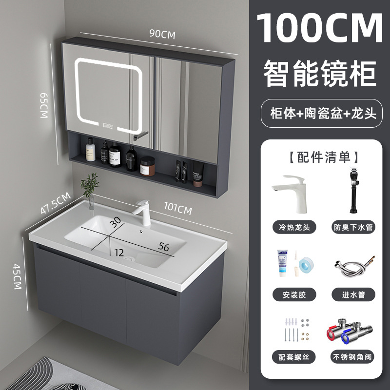 gabinete de baño de acero inoxidable cerámica integral cajón lavabo lavabo de baño lavabo de mano lavabo de lavado de cara lavabo combinación