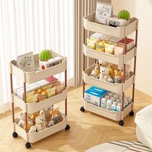 小推车置物架卧室收纳多层浴室客厅移动落地零食一件包邮跨境