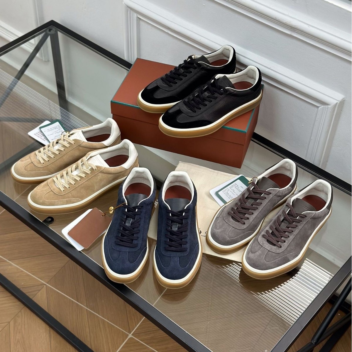 原单品质！LP经典德训鞋真皮系带休闲板鞋情侣英伦简约百搭运动鞋