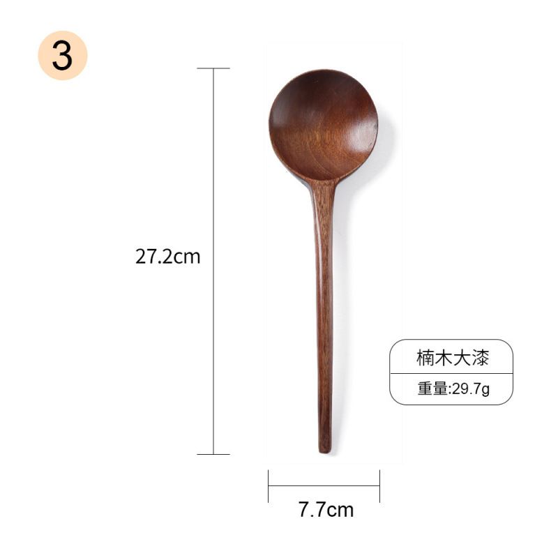 日本式楠木食器長柄スプーンラーメンスプーンスプーンスプーン調羹家庭用商用木スプーン源メーカー卸売り|undefined