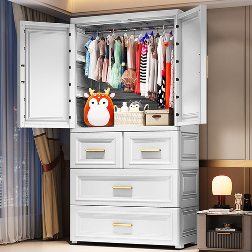 Extra-large children's wardrobe European style dormitory storage cabinet assembly open door organization cabinet plastic assembly simple storage cabinet