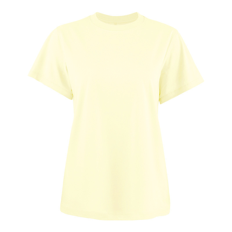 周遊春と夏の新しいアメリカン PIMA ピマコットン女性の半袖ヨガウェア Tシャツスポーツウェアフィットネスウェアルーズ|undefined