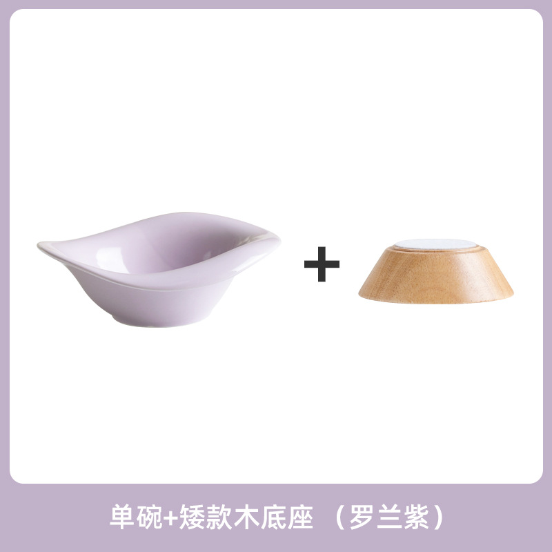 Dividir tazón de fuente del gato de cerámica Pet Bowl alto pie boca oblicua protección del cuello anti-golpe tazón de fuente de comida para gatos tazón de fuente de perro al por mayor