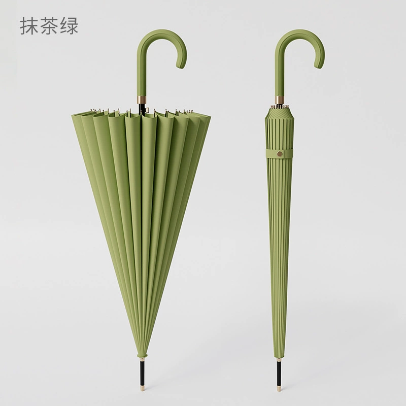 24 Bone straight pole umbrella resistance wind and wind, increase the long -handle umbrella double -man -bending business men and women's anti -strict rainstorm, wholesale
