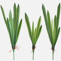 人工蘭の葉、柔らかい質感のゴム製蘭の葉、緑の植物、蘭の葉、園芸造園装飾、人工蘭の葉