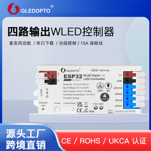 Gledopto 4-Way Output Esp32Wled Magic Light with Controller with Fuse Microphone Download Port
