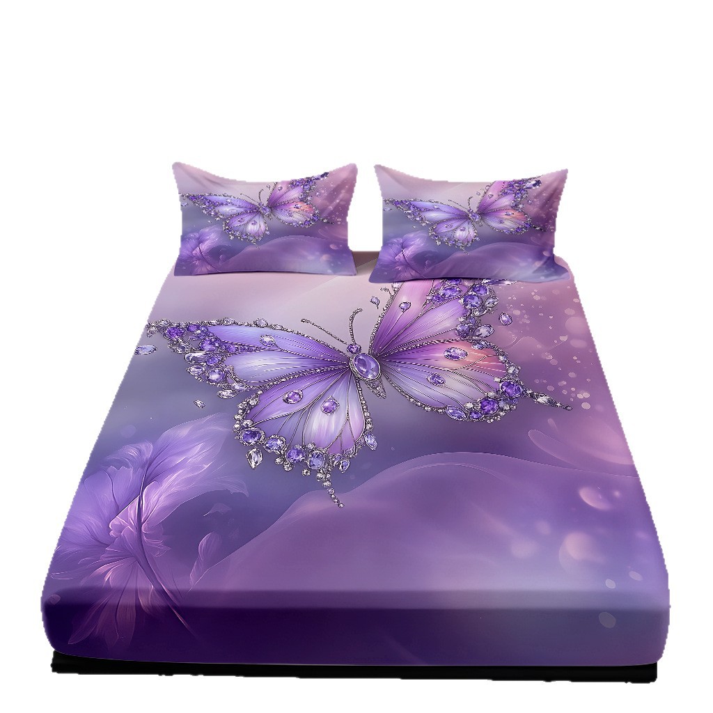 TEMU / JIT cama abrasiva Kits de almohada mariposa de color impresión digital 3D fuente de ropa de cama fabricantes