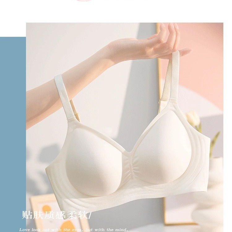 Talla de gelatina, soporte suave, pecho pequeño, ropa interior sin costuras, sin anillo de acero, sección delgada, soporte superior para evitar la caída de los senos, sujetador