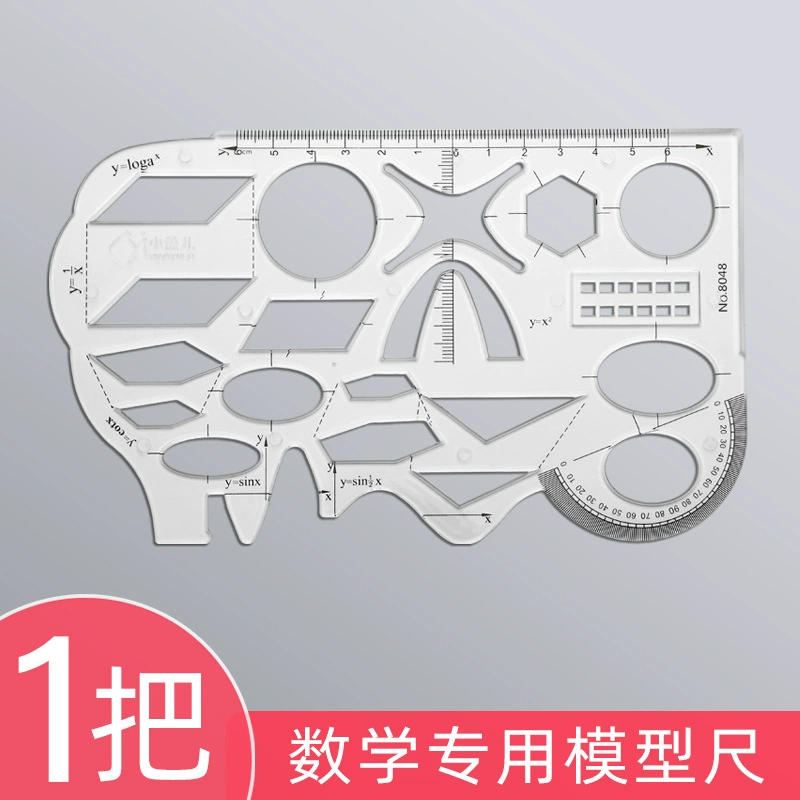 Universal ruler, geometric set, template for teaching maths for students, for secondary school