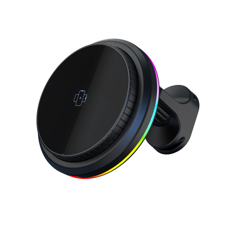 タッチ RGB サラウンド ライト 15W 急速充電磁気車ワイヤレス充電器 iPhone16/15/14/13 に適しています|undefined