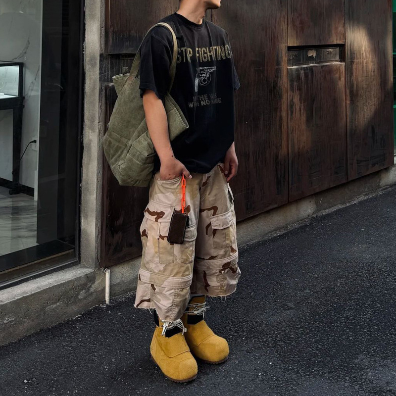 Cross-Border New Camouflage Paratrooper Cargo Pants Two-In-One Functional Trousers with Detachable Convertible Shorts