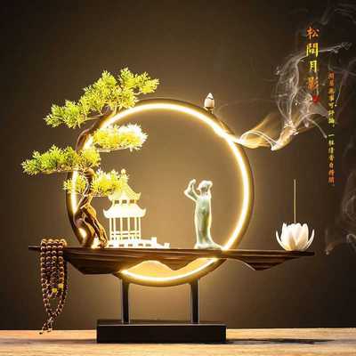 New Chinese style Buddhist mood Decoration Light Circle Night light Home Furnishing ornament a living room Office desktop originality The opening gift
