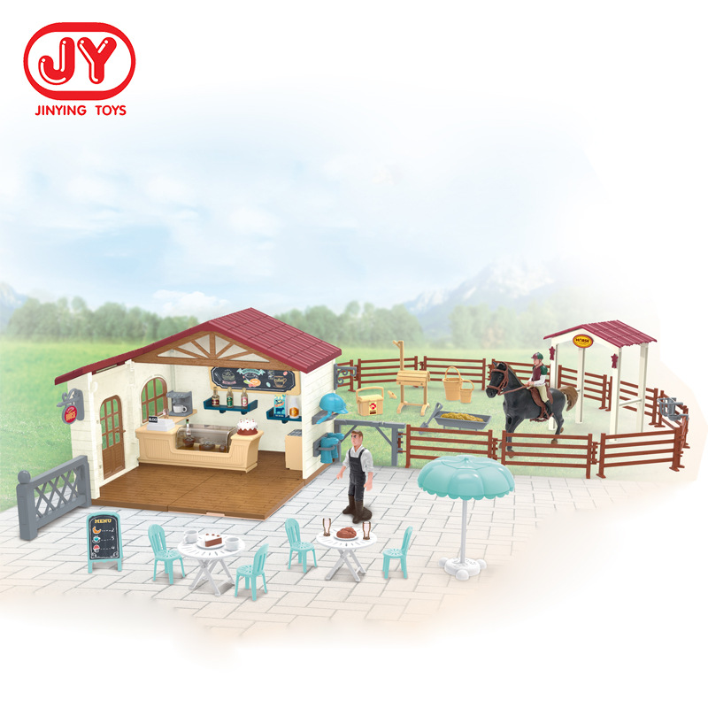 Modelo de alimentación de trabajador agrícola animal de simulación de suministro transfronterizo DIY montaje arena Mesa escena modelo traje de juguete