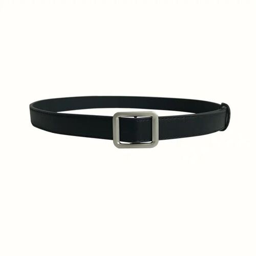 Non-hole square buckle women's belt for women, simple and versatile, Korean retro fashion black pants belt for women, Korean style student